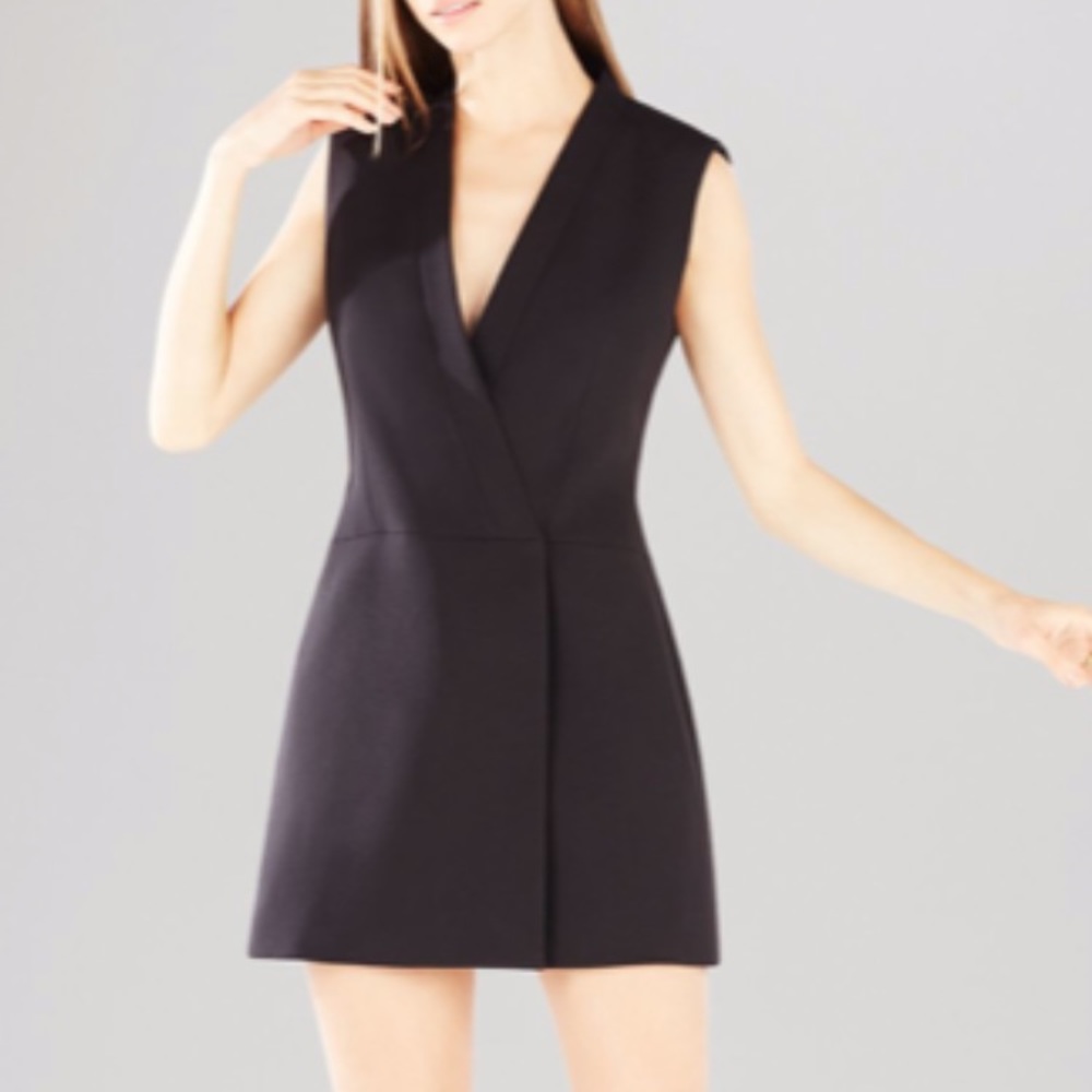 BCBGMaxAzria Black Sleeveless V-Neck Mini Dress